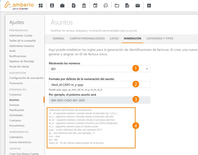 Cómo configurar los Ajustes de Numeración de Asuntos_1