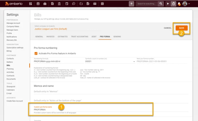 Pro Forma Settings9