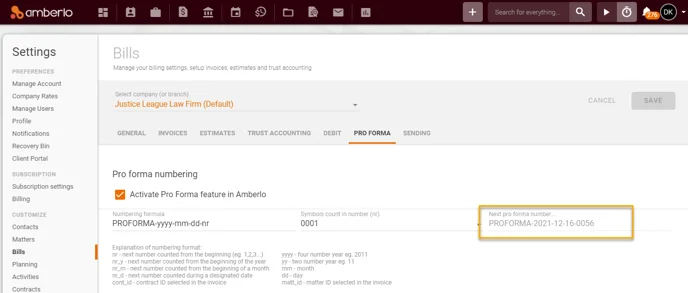 Pro Forma Settings6