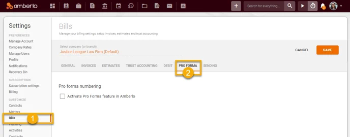 Pro Forma Settings1