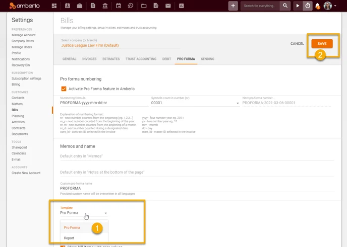 Pro Forma Settings10