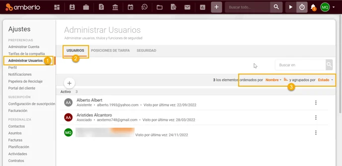 Sort users ES_1