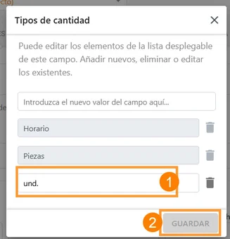 Cómo establecer, cambiar o eliminar tipos de cantidad para facturas_2