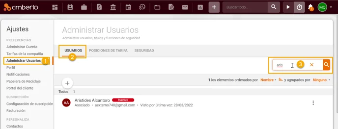 Search users list ES