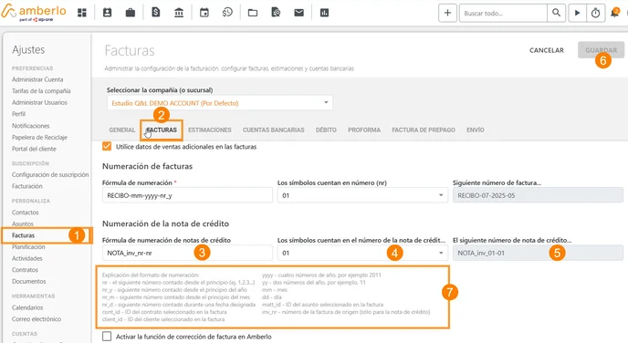 Cómo establecer la fórmula de numeración de Notas de Crédito_1