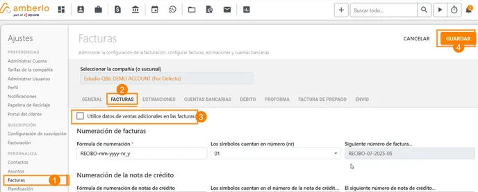 Cómo activar o desactivar la función Usar fecha de venta adicional en facturas_1