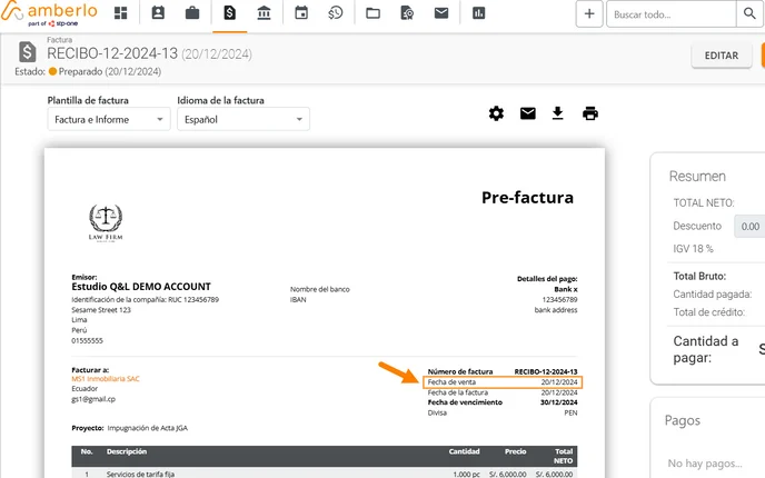 Cómo activar o desactivar la función Usar fecha de venta adicional en facturas_2