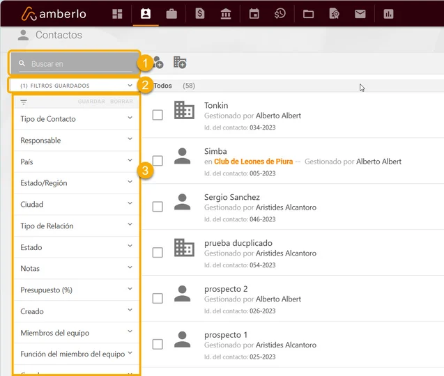 Cómo puedo filtrar los contactos1