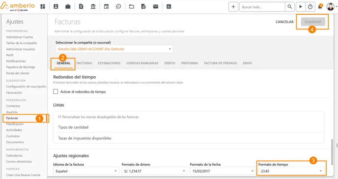 Cómo establecer el formato de hora predeterminado para las facturas_1