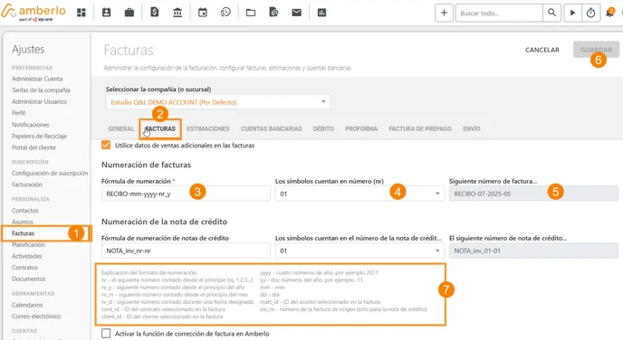 Cómo establecer la fórmula de numeración de facturas_1