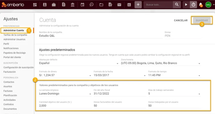 Cómo personalizar los Objetivos de tiempo 1