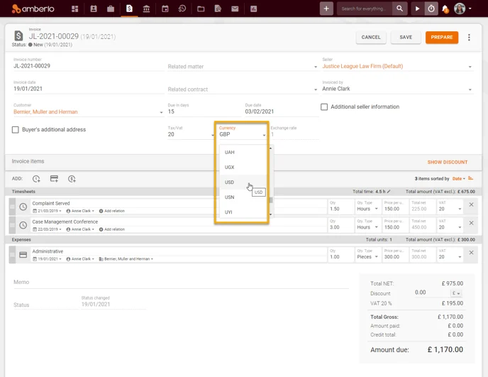 How to change Currency for Rates in Amberlo 8