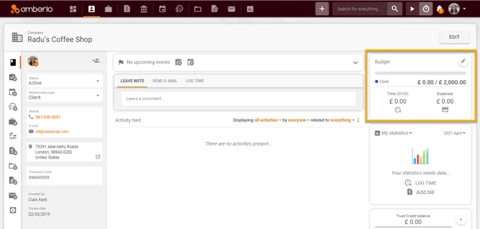 How to enable and use Budget for Matter or Client 5