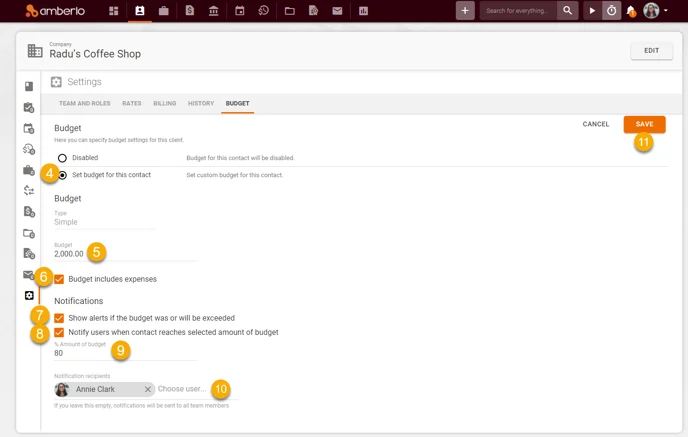 How to enable and use Budget for Matter or Client 4