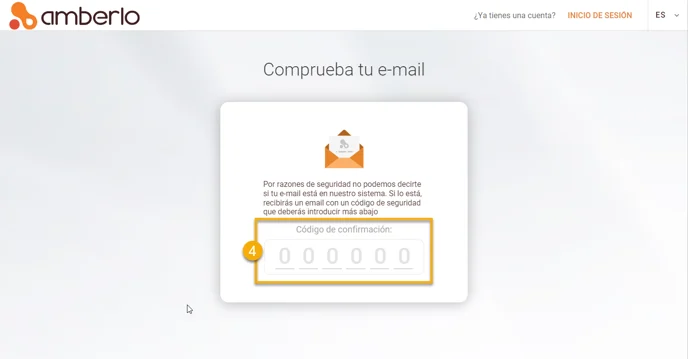 Codigo de confirmacion 