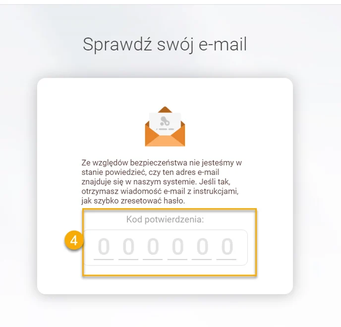 e-mail kod potwierdzenia
