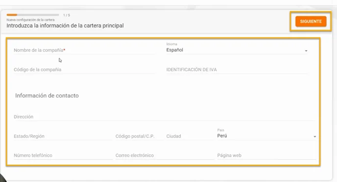Configuracion de cuenta nueva