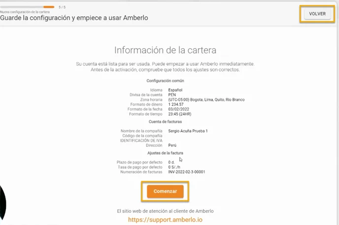 Informacion de la cuenta