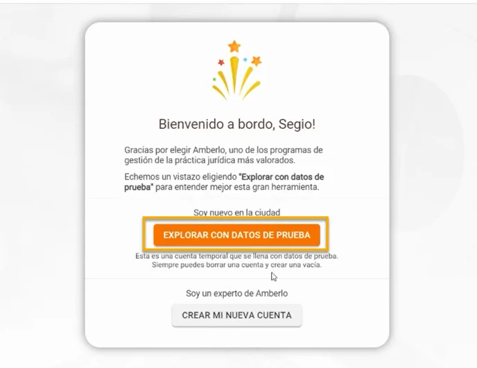 Explorar con datos de prueba