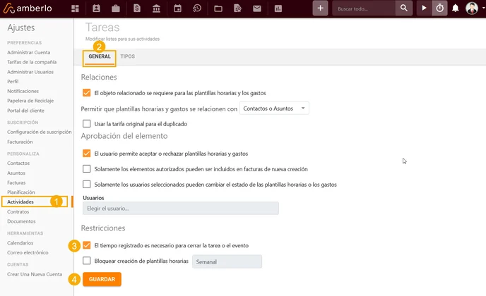 Puede ser obligatorio registrar una hora o tiempos para cerrar Tareas o Eventos_1