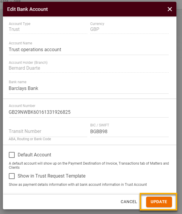 Edit bank account 4