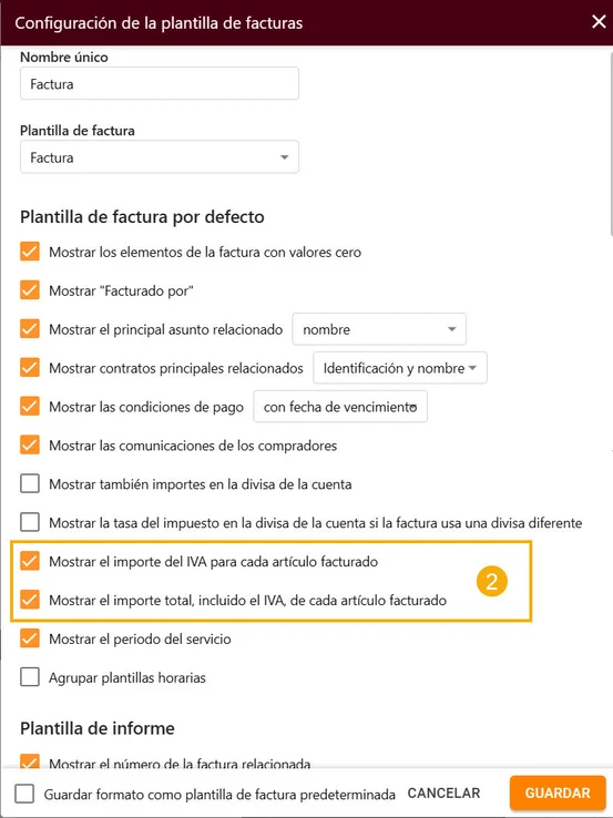 Cómo puedo configurar la visualización del importe del Impuesto para cada artículo facturado_2