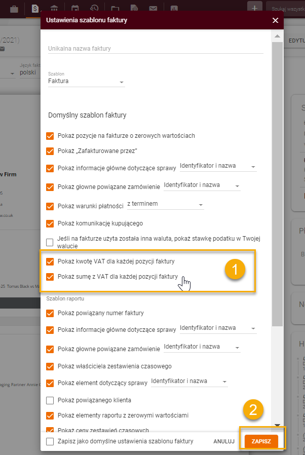 Invoice setttings PL_1