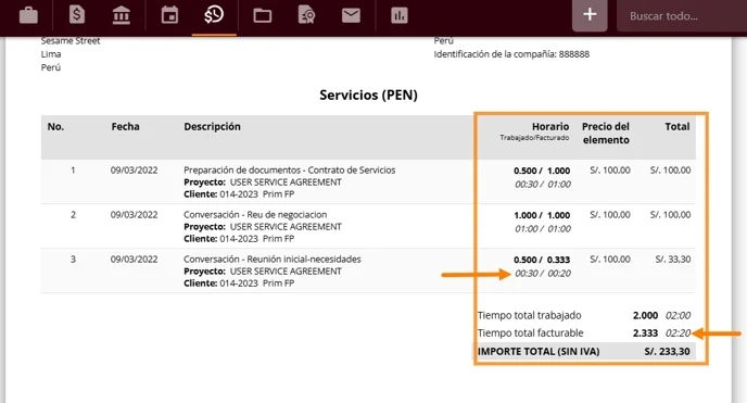 Cómo mostrar el tiempo en formato de hora básico en los informes de facturas_3