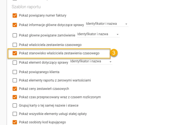 Bill report settings_PL 2