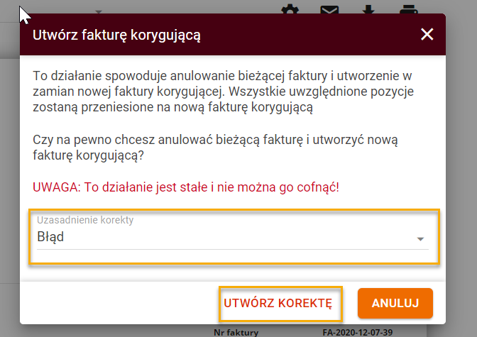 Faktura Korygujaca 5