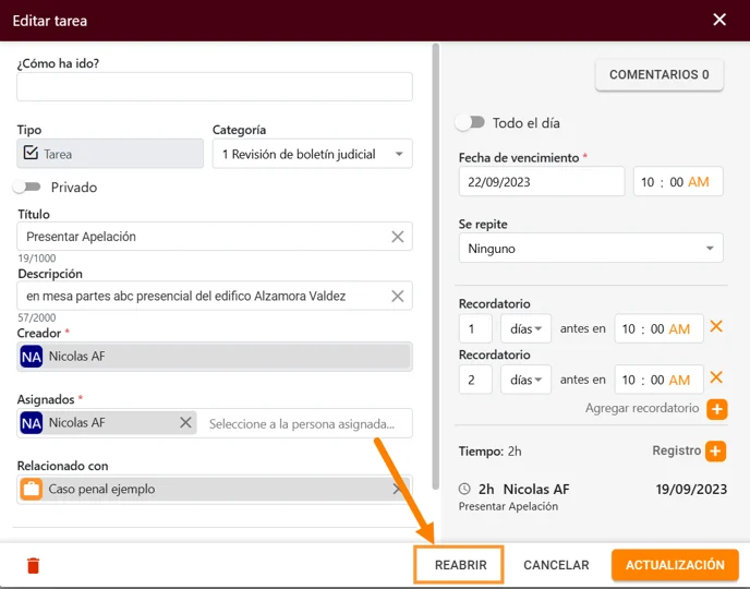 Puedo reabrir mis eventos y tareas del calendario_1