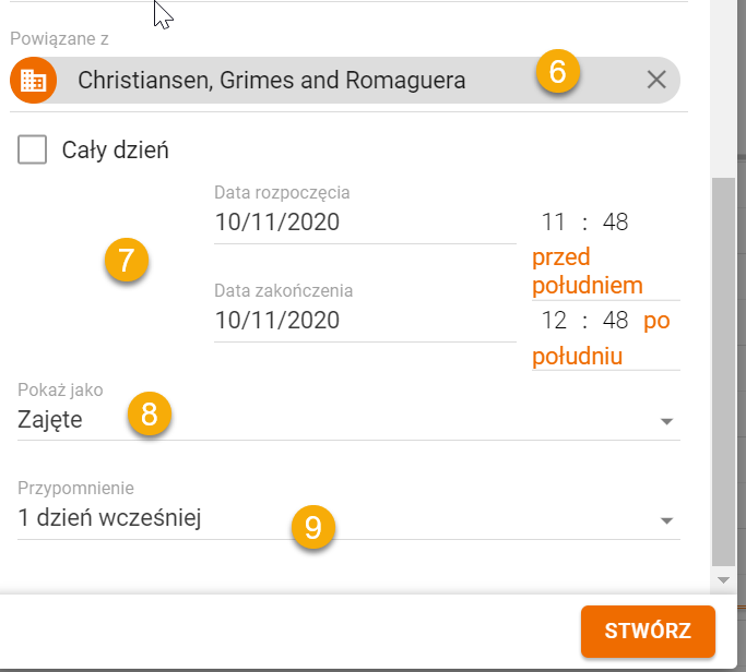Jak tworzyć zadania i wydarzenia w kalendarzu 8