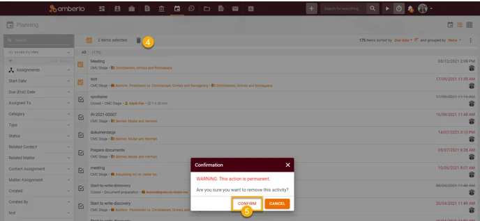 remove multiple tasksevents3