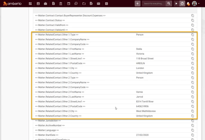add Related Person information based on the role at the case on the Document Template3