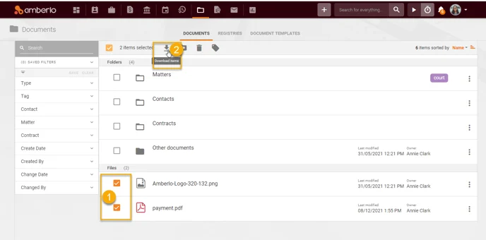 How to use bulk actions in Documents module2