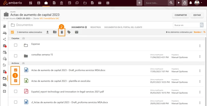 Cómo usar acciones masivas con los Documentos_8