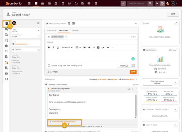 Attach or Save email attachments to Amberlo1