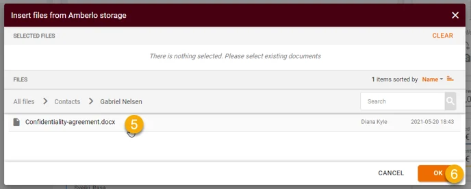Attach or Save email attachments to Amberlo7