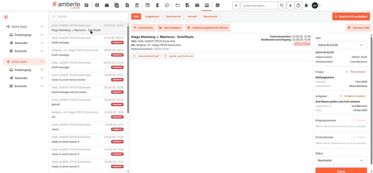 Status Bearbeitet