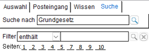 Navigation zu den Fundstellen innerhalb eines Dokuments