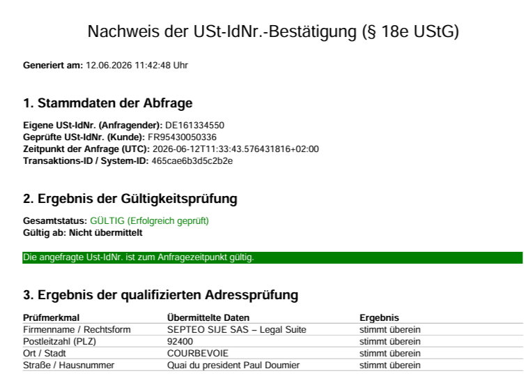 PDF mit dem positiven Prüf-Ergebnis