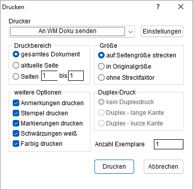 Das Fenster "Drucken"