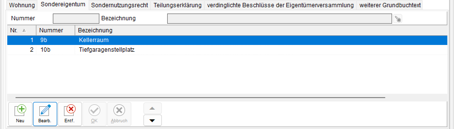 Das Unterregister "Sondereigentum"
